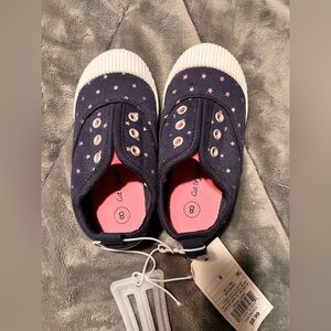NWT Cat and Jack toddler, little girl shoes. Size 8 Slip on. Stars
